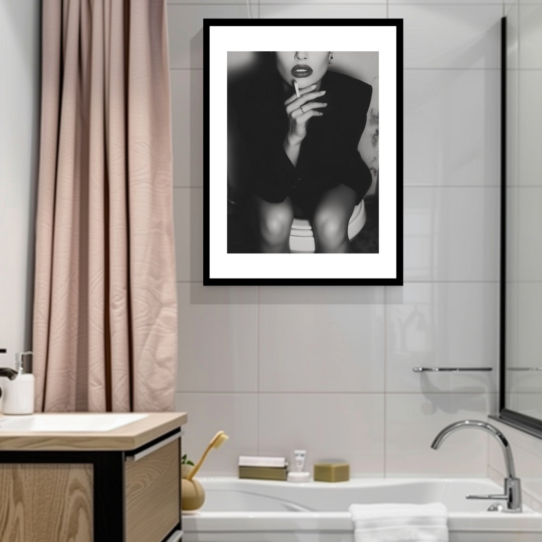 Rauchende Frau Portrait Poster abstrakt – mattes Kunstdruck-Papier – Ansicht 4