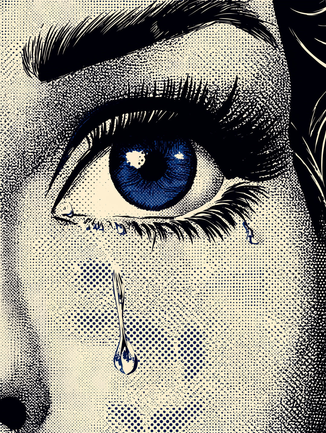 Frau Auge Träne  – Wandkunst