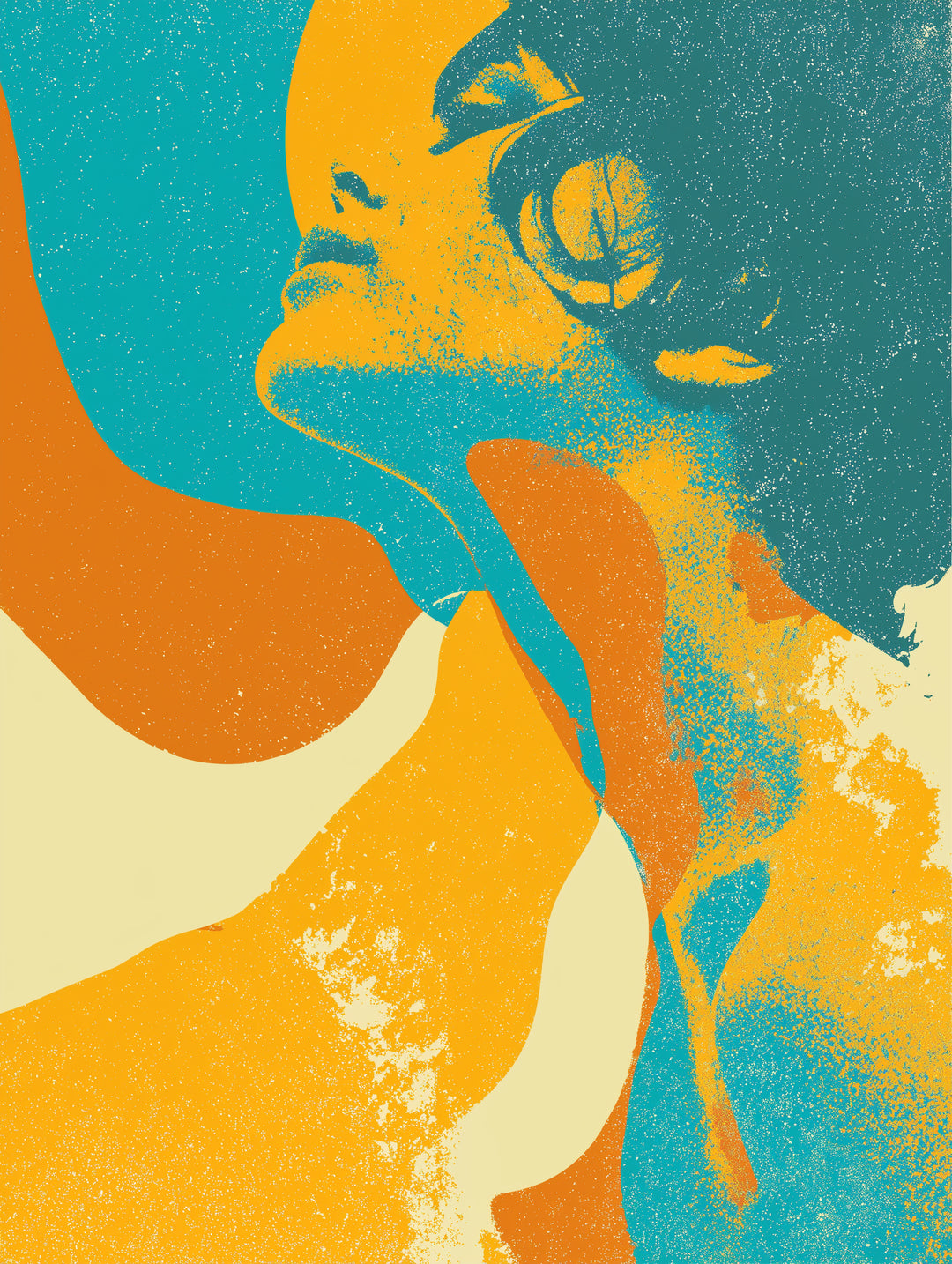 Frauenporträt Silhouette Retro – Wandkunst