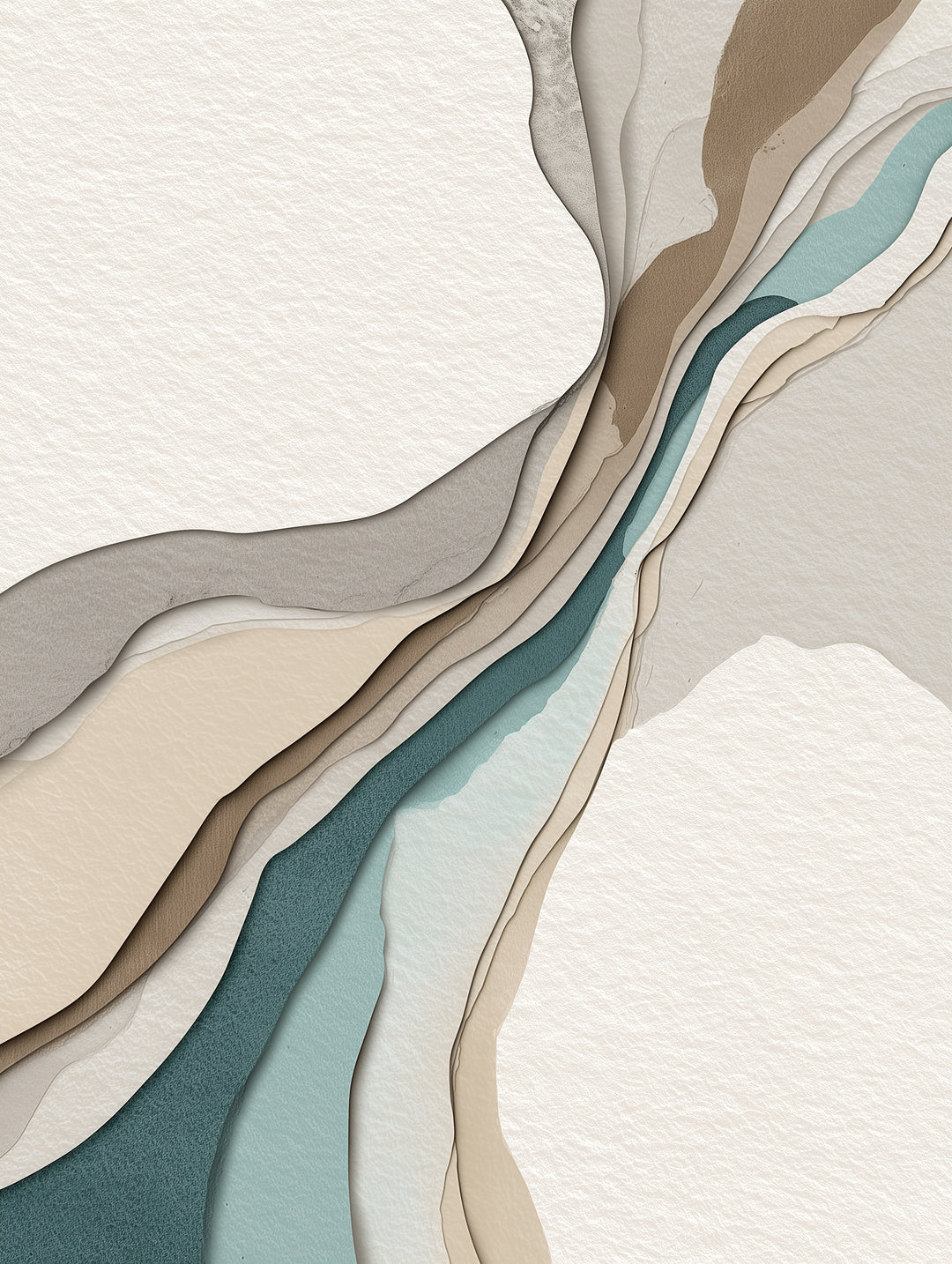 Geschichtete Linien in Naturtönen abstrakt – Wandkunst