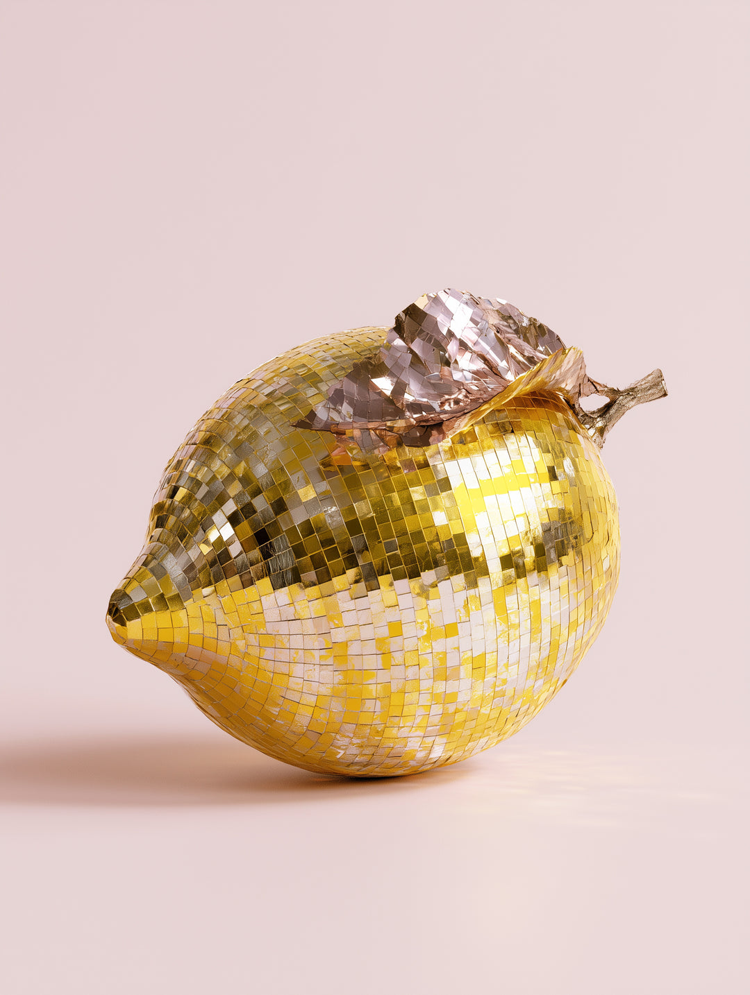 Goldene Zitrone verspiegelt Dopamin – Wandkunst