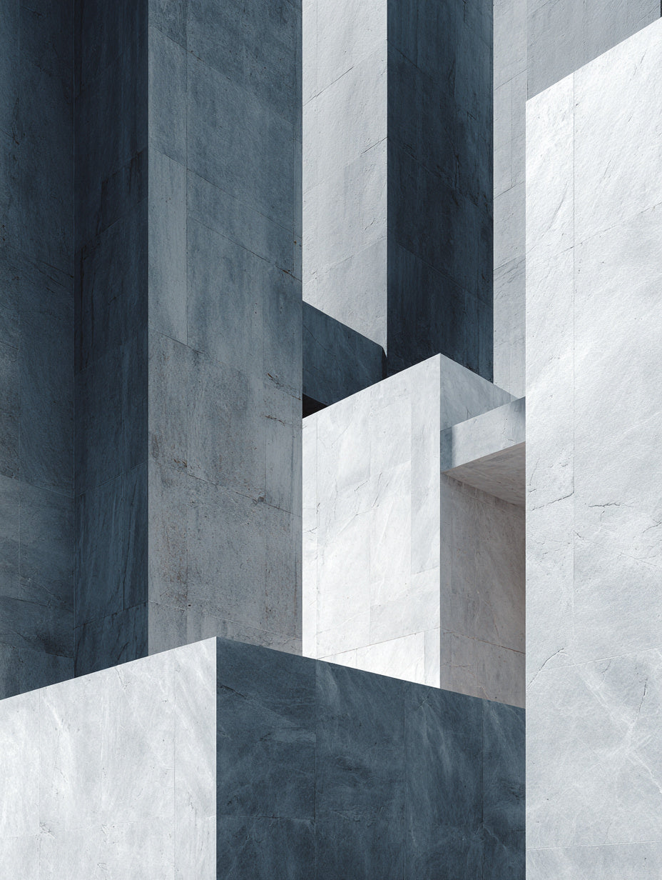 Graue Architektur Formen abstrakt – Wandkunst