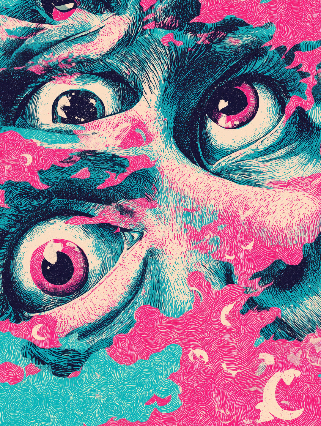 Große expressive Augen Psychedelic – Wandkunst