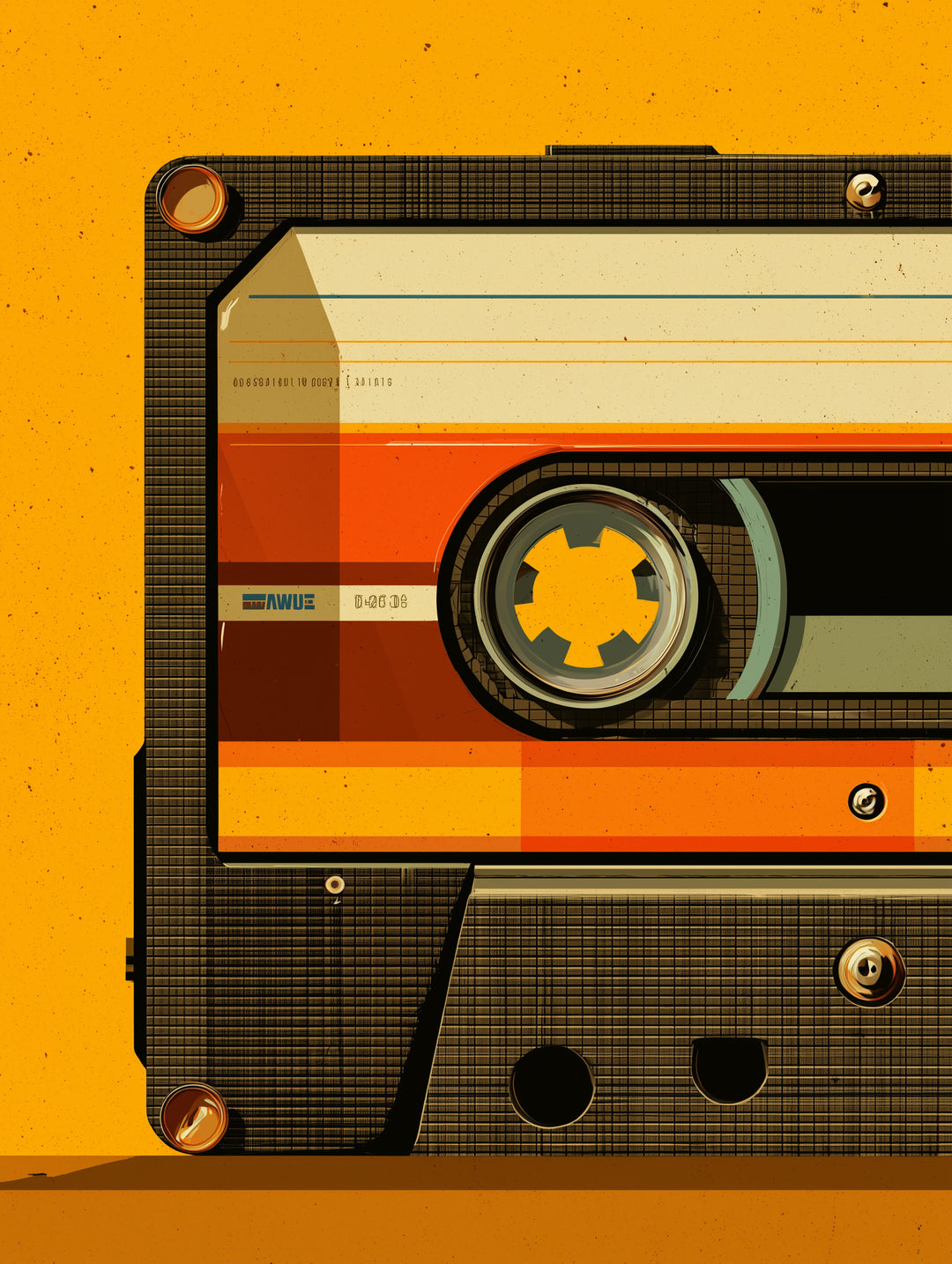 Halbe Audiokassette Retro – Wandkunst