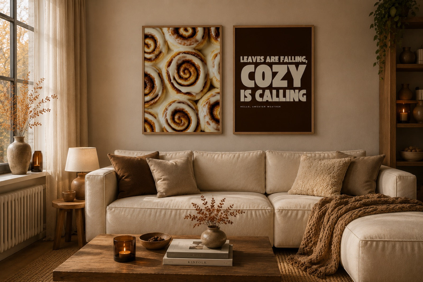 Wohnzimmer mit nterya Poster an der Wand