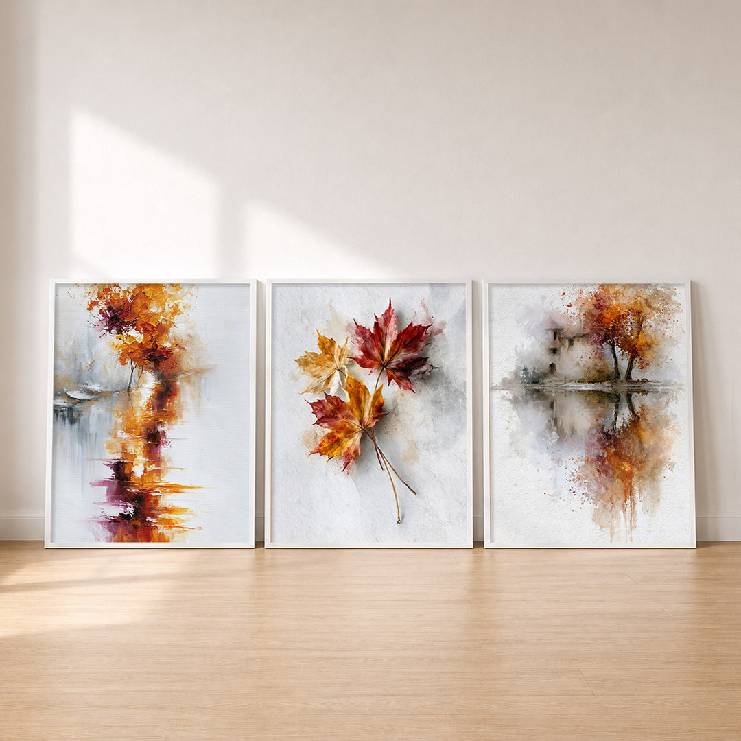 Set-Ansicht: Herbstbaum Poster Set – Aquarell (3er)