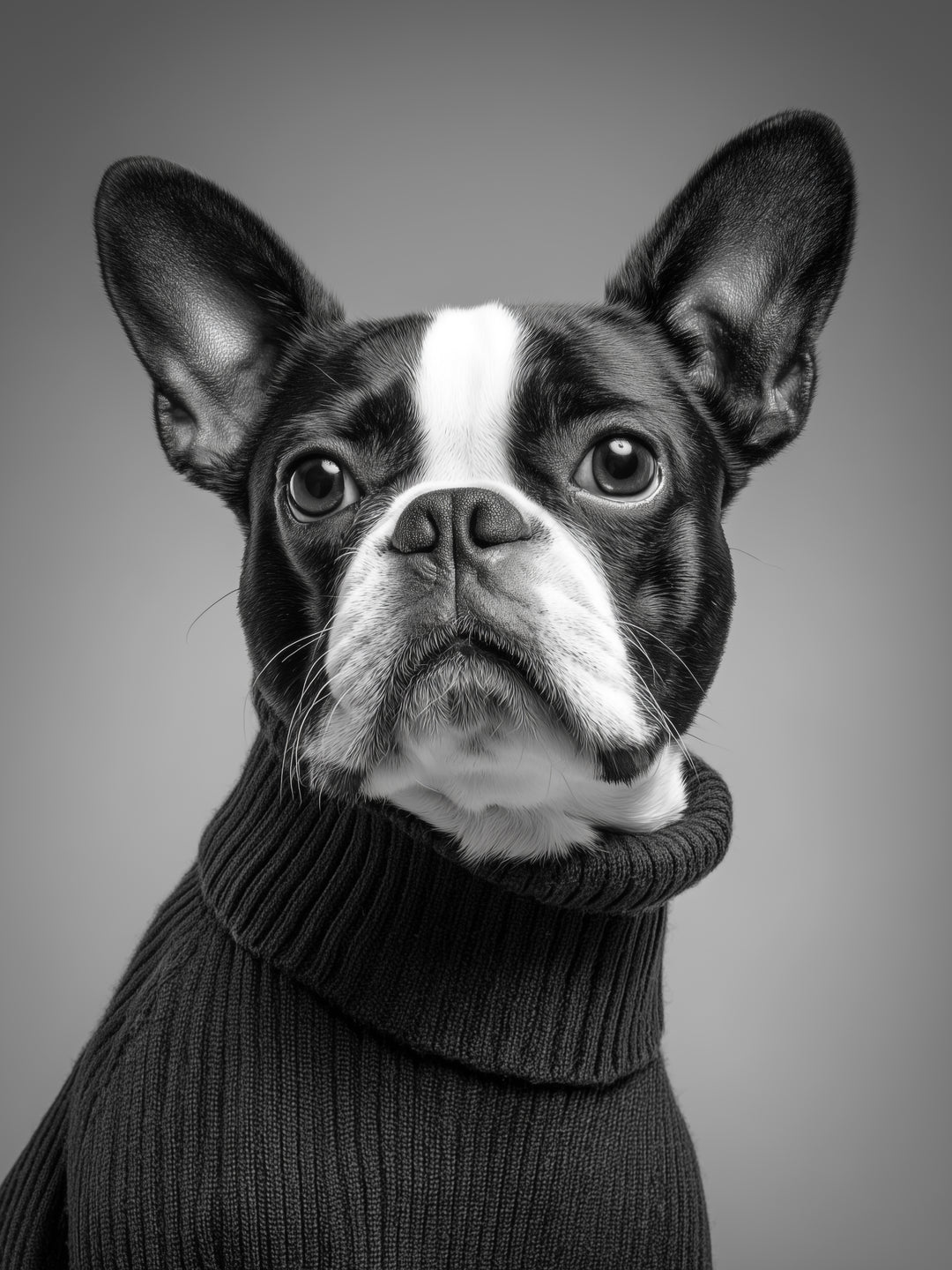 Hund mit Pullover  – Wandkunst
