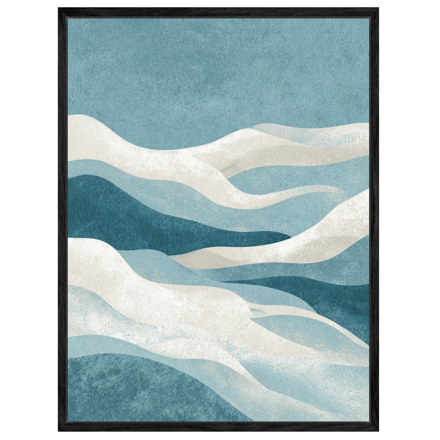 Abstrakte blaue Wellen Leinwandbild