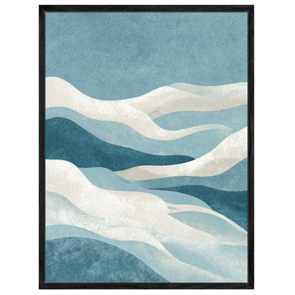 Abstrakte blaue Wellen Leinwandbild