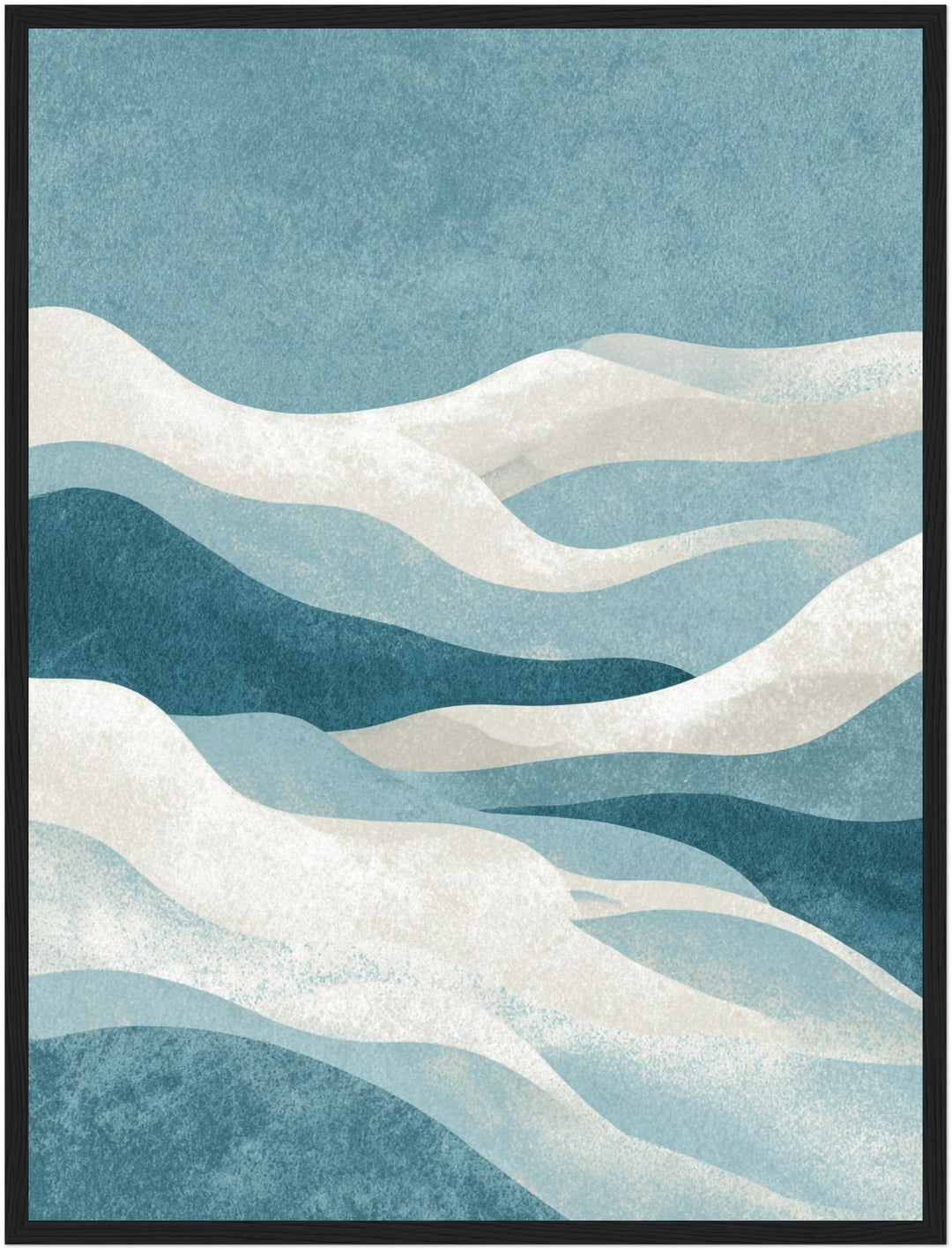 Abstrakte blaue Wellen Poster Japandi – mattes Kunstdruck-Papier – Ansicht 5