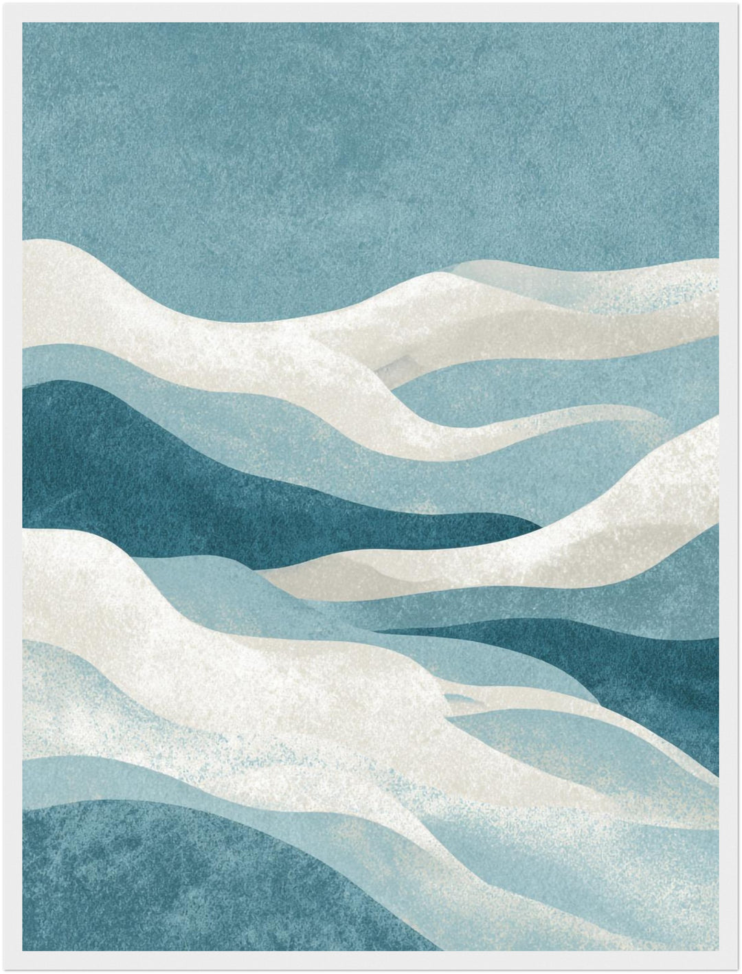 Abstrakte blaue Wellen Poster Japandi – mattes Kunstdruck-Papier – Ansicht 6