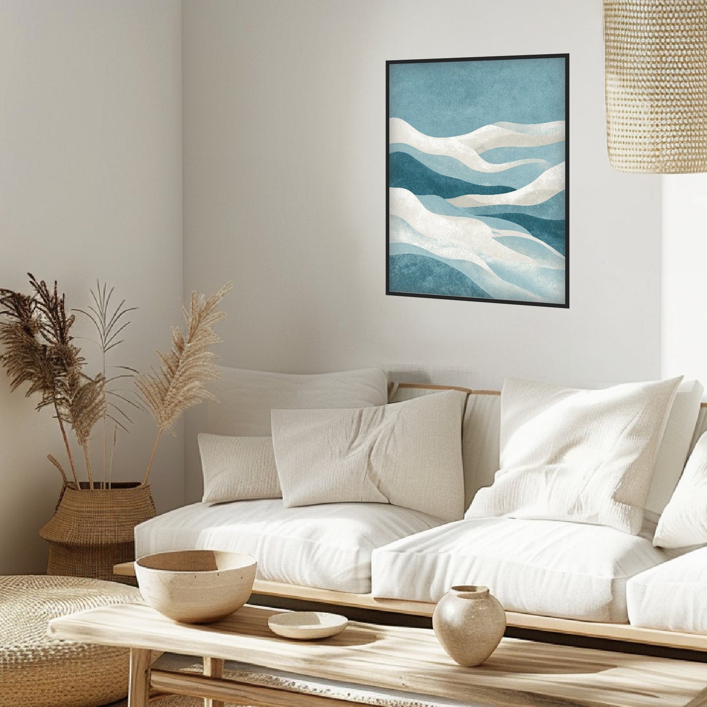 Abstrakte blaue Wellen Poster