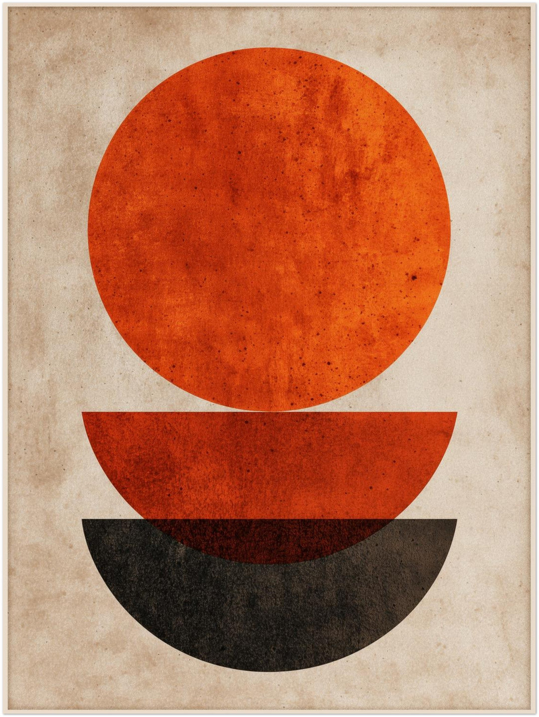 Abstrakte Kreise und Halbkreise Japandi – Wandkunst