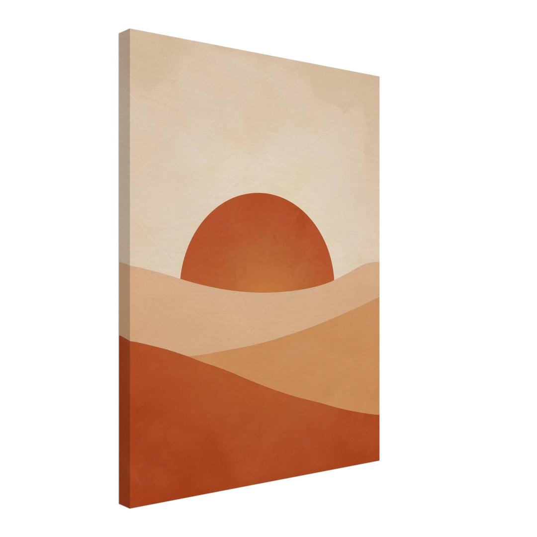 Abstrakte Sonnenlandschaft Leinwandbild Japandi – Leinwand auf Holzrahmen – Ansicht 2