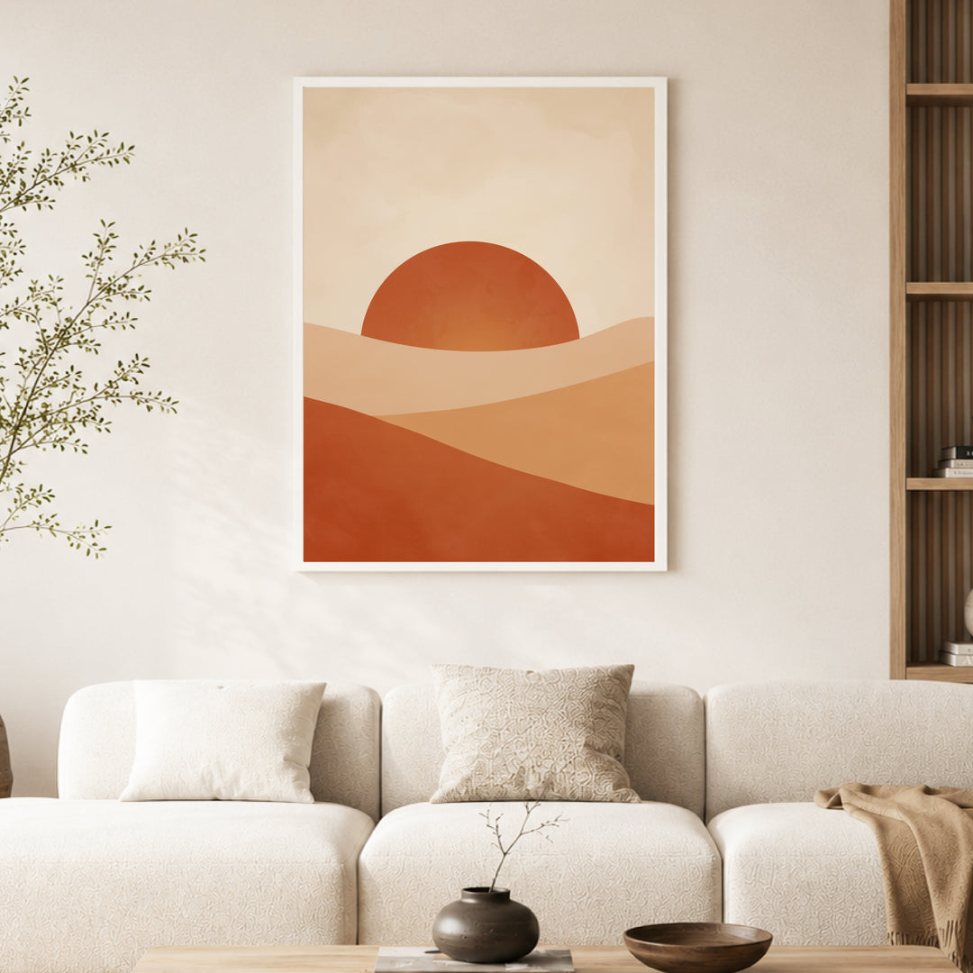 Abstrakte Sonnenlandschaft Poster Japandi – mattes Kunstdruck-Papier – Ansicht 4