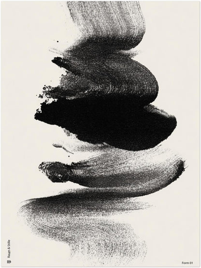 Abstrakter Tuschestrich Leinwandbild