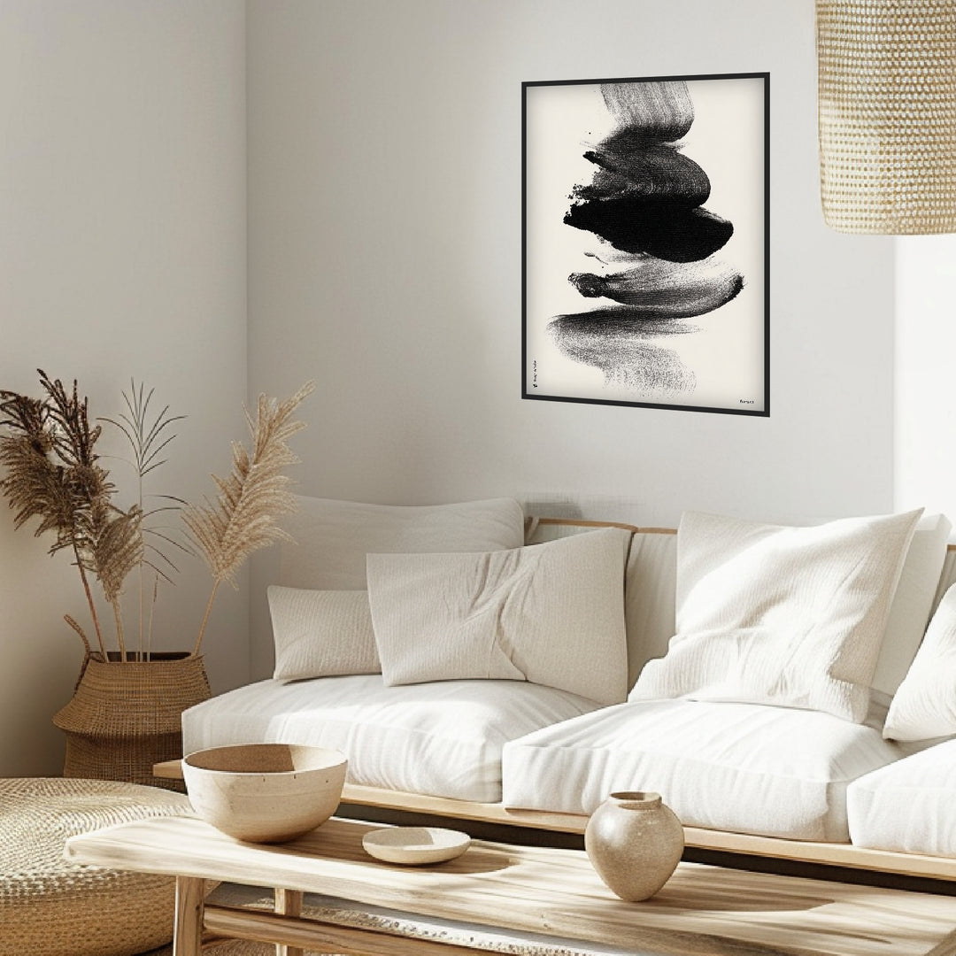 Abstrakter Tuschestrich Poster abstrakt – mattes Kunstdruck-Papier – Ansicht 5