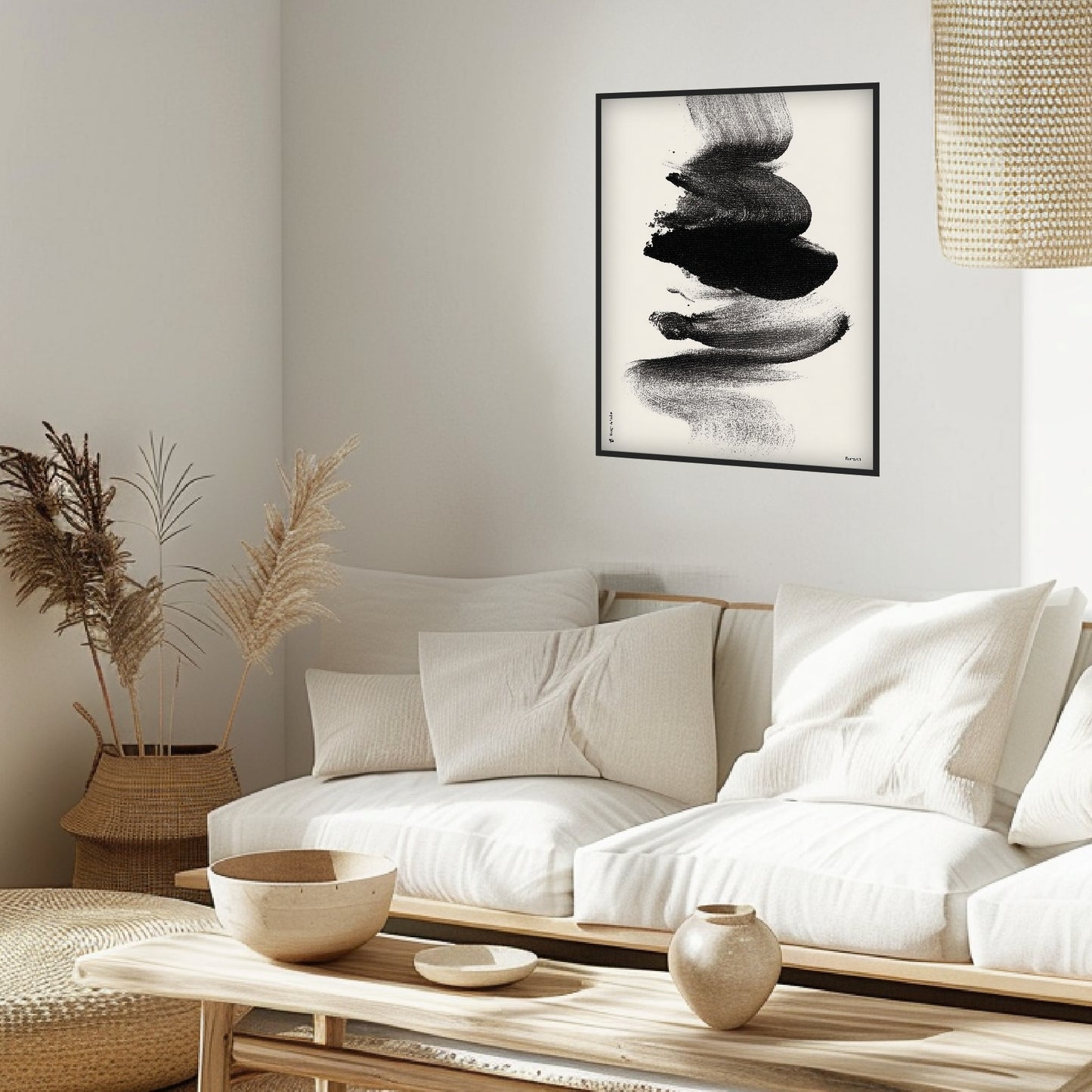 Abstrakter Tuschestrich Poster