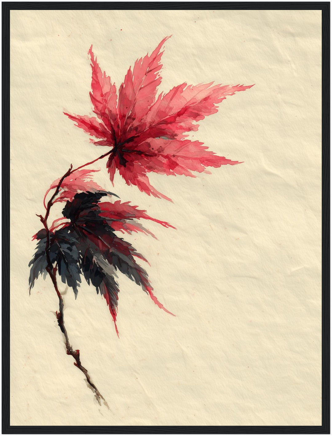 Ahornzweig Aquarell Poster Japandi – mattes Kunstdruck-Papier – Ansicht 5