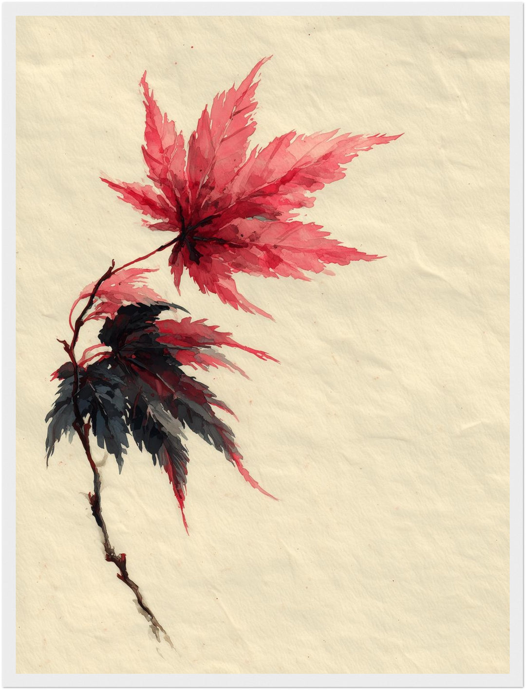 Ahornzweig Aquarell Poster Japandi – mattes Kunstdruck-Papier – Ansicht 6
