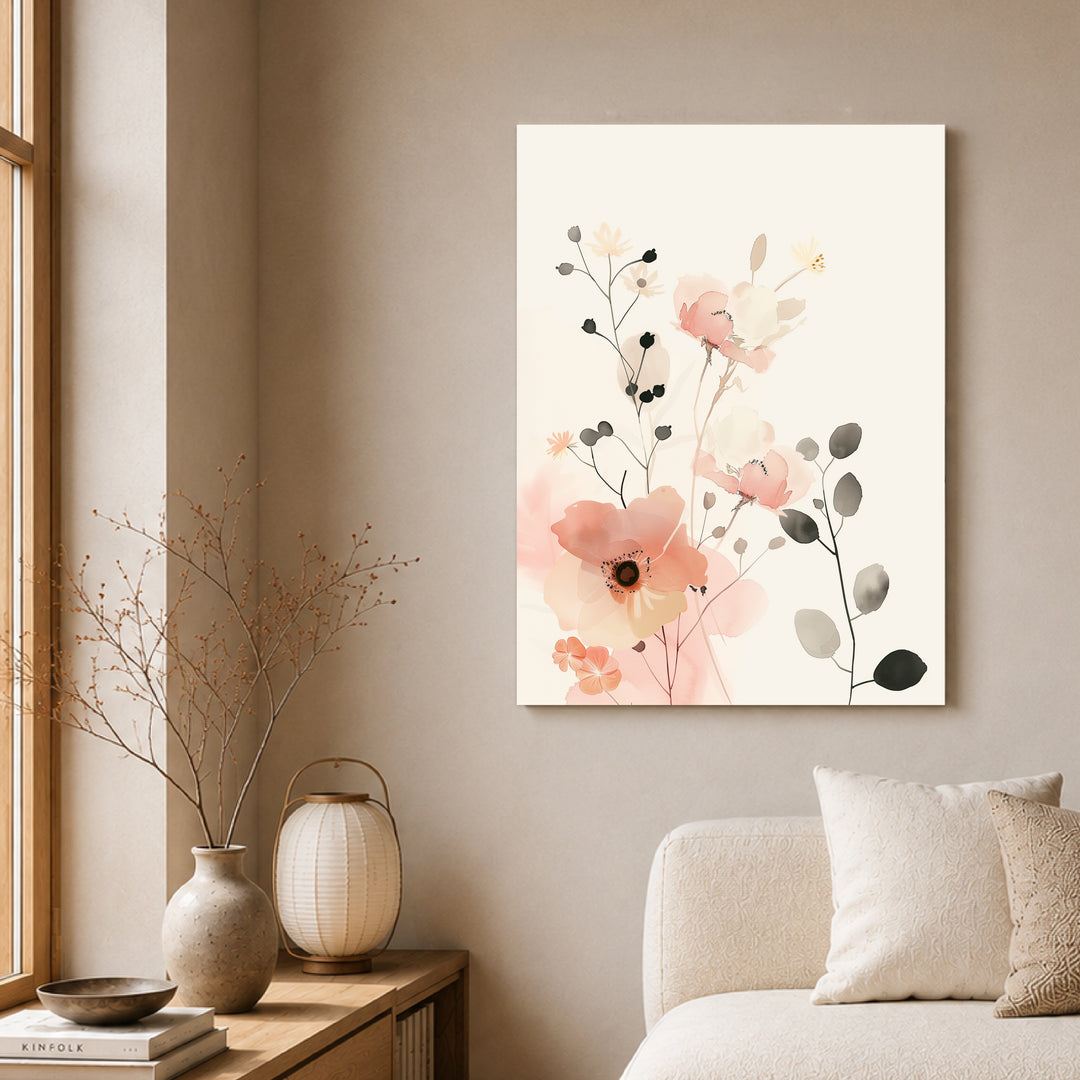 Aquarell Blumenarrangement Poster Japandi – mattes Kunstdruck-Papier – Ansicht 3