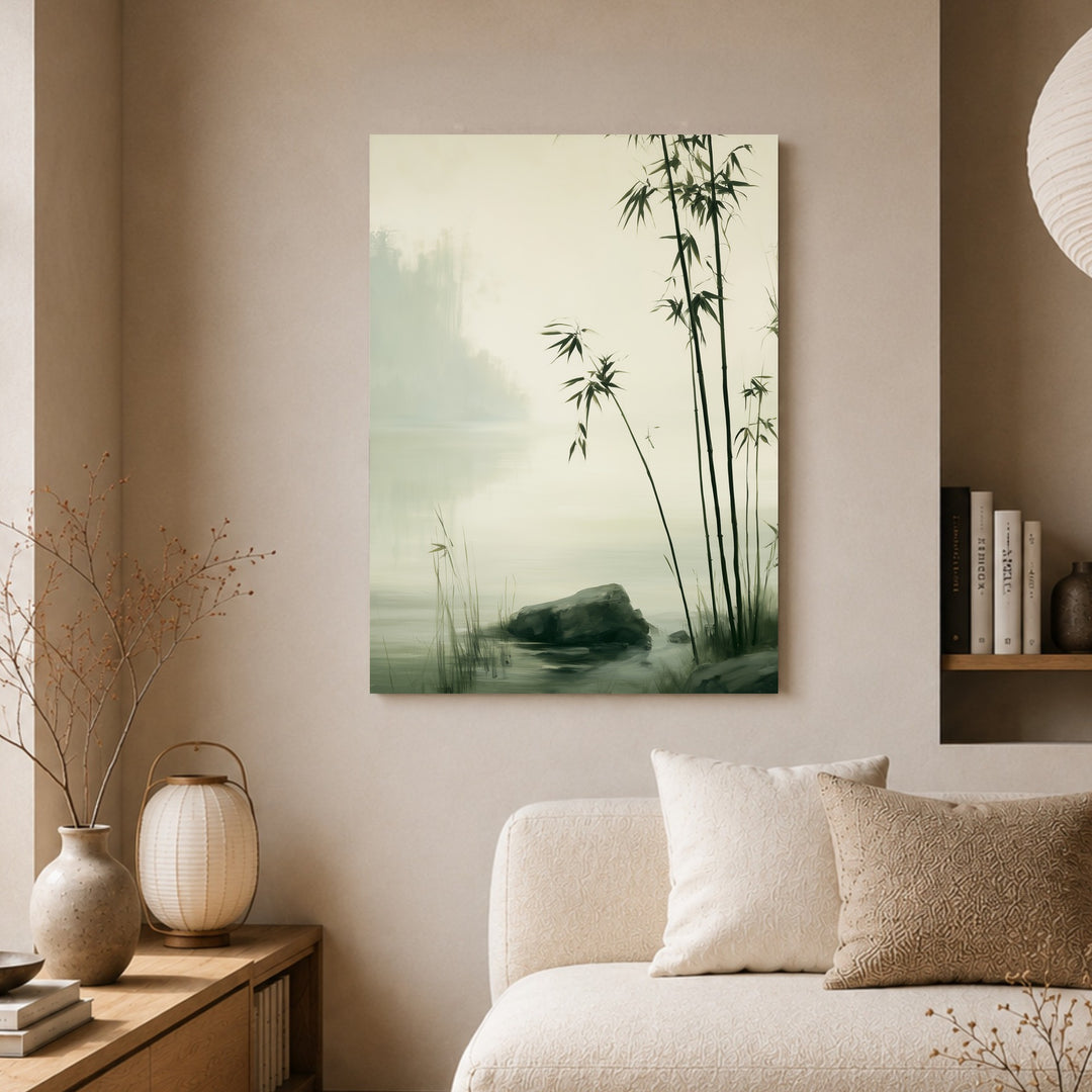 Bambus im Morgennebel Poster – Ohne Rahmen – Produktfoto