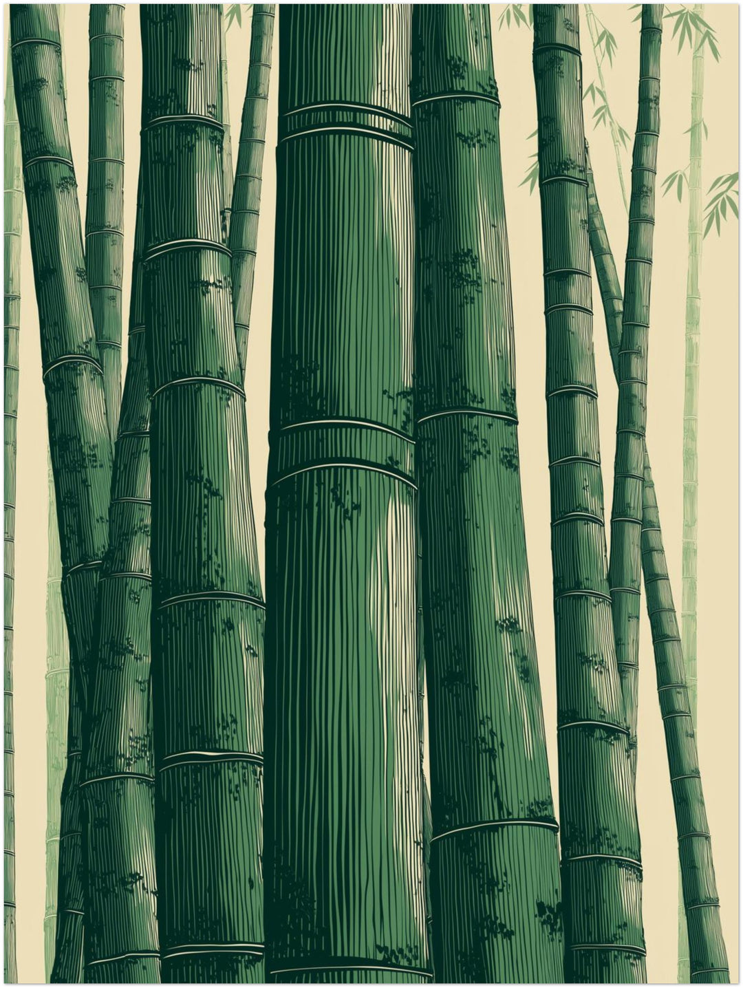 Bambuswald Illustration abstrakt – Wandkunst