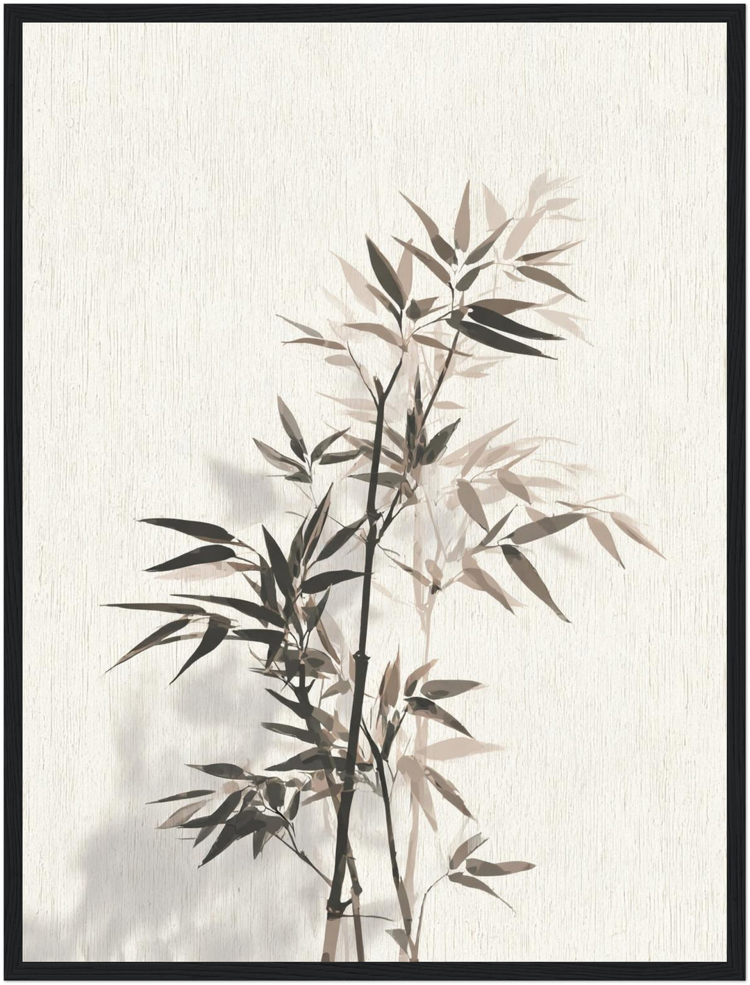 Bambuszweig mit Schatten Poster Japandi – mattes Kunstdruck-Papier – Ansicht 4
