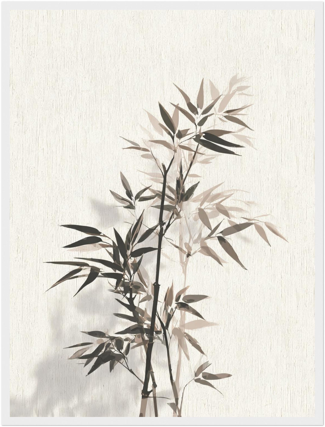 Bambuszweig mit Schatten Poster Japandi – mattes Kunstdruck-Papier – Ansicht 5