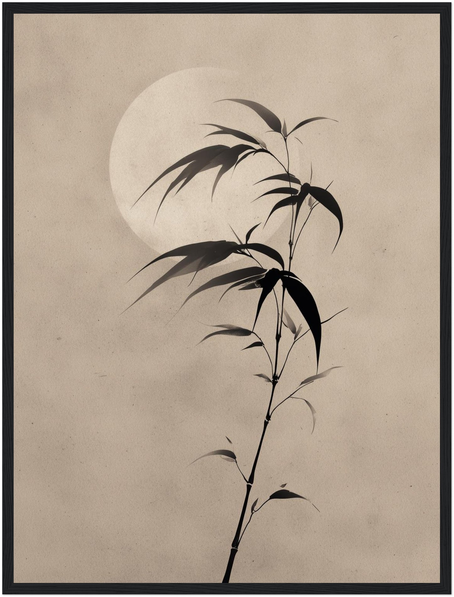 Bambuszweig im Mondlicht Poster