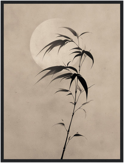 Bambuszweig im Mondlicht Poster