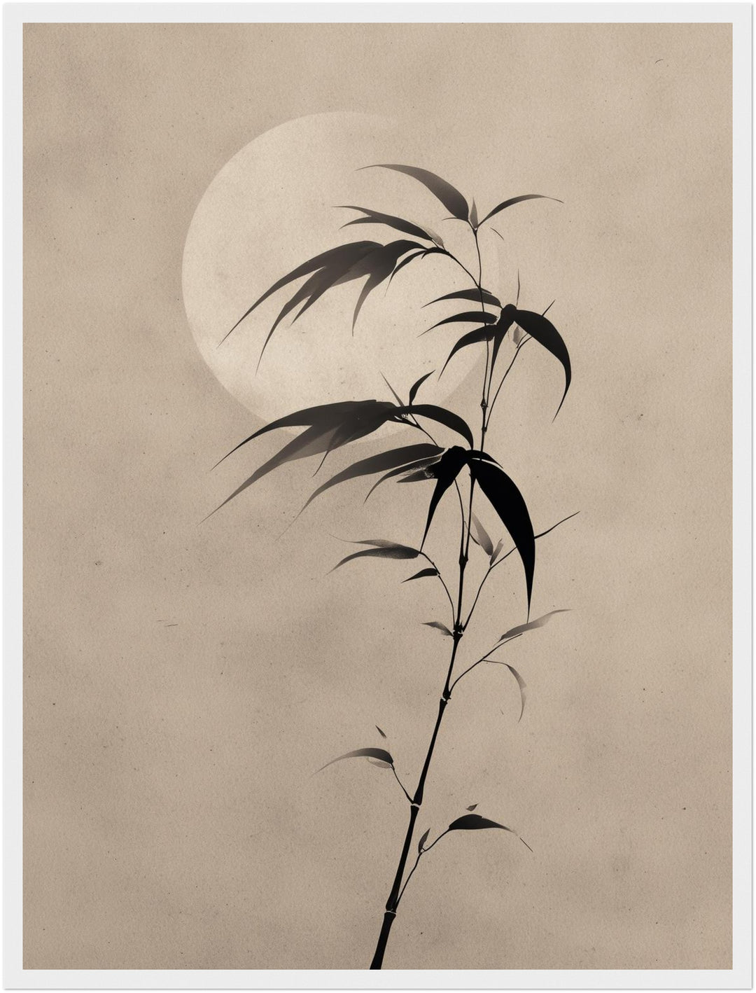 Bambuszweig im Mondlicht Poster Japandi – mattes Kunstdruck-Papier – Ansicht 5