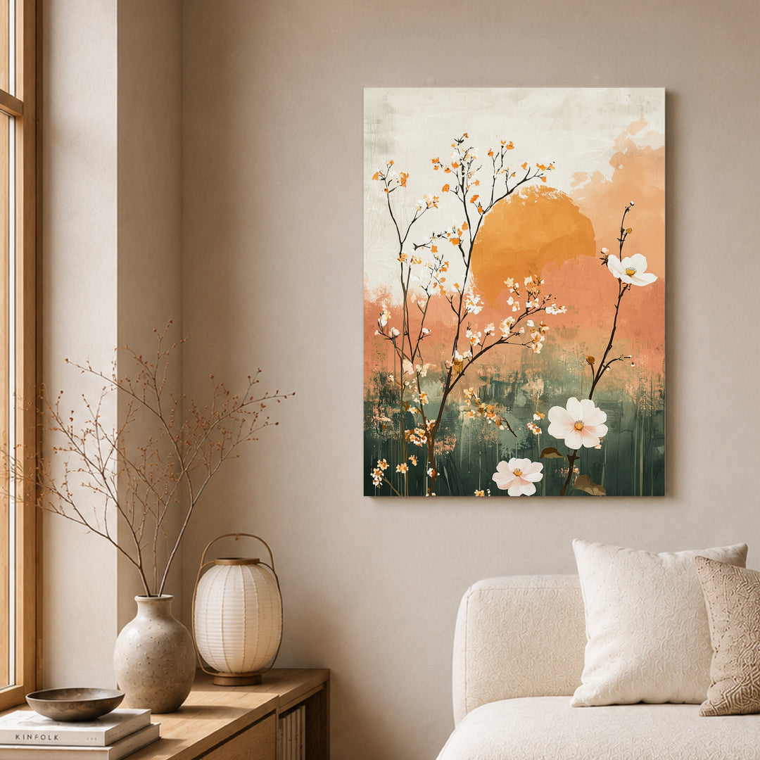 Blütenzweige Aquarell Poster Japandi – mattes Kunstdruck-Papier – Ansicht 3