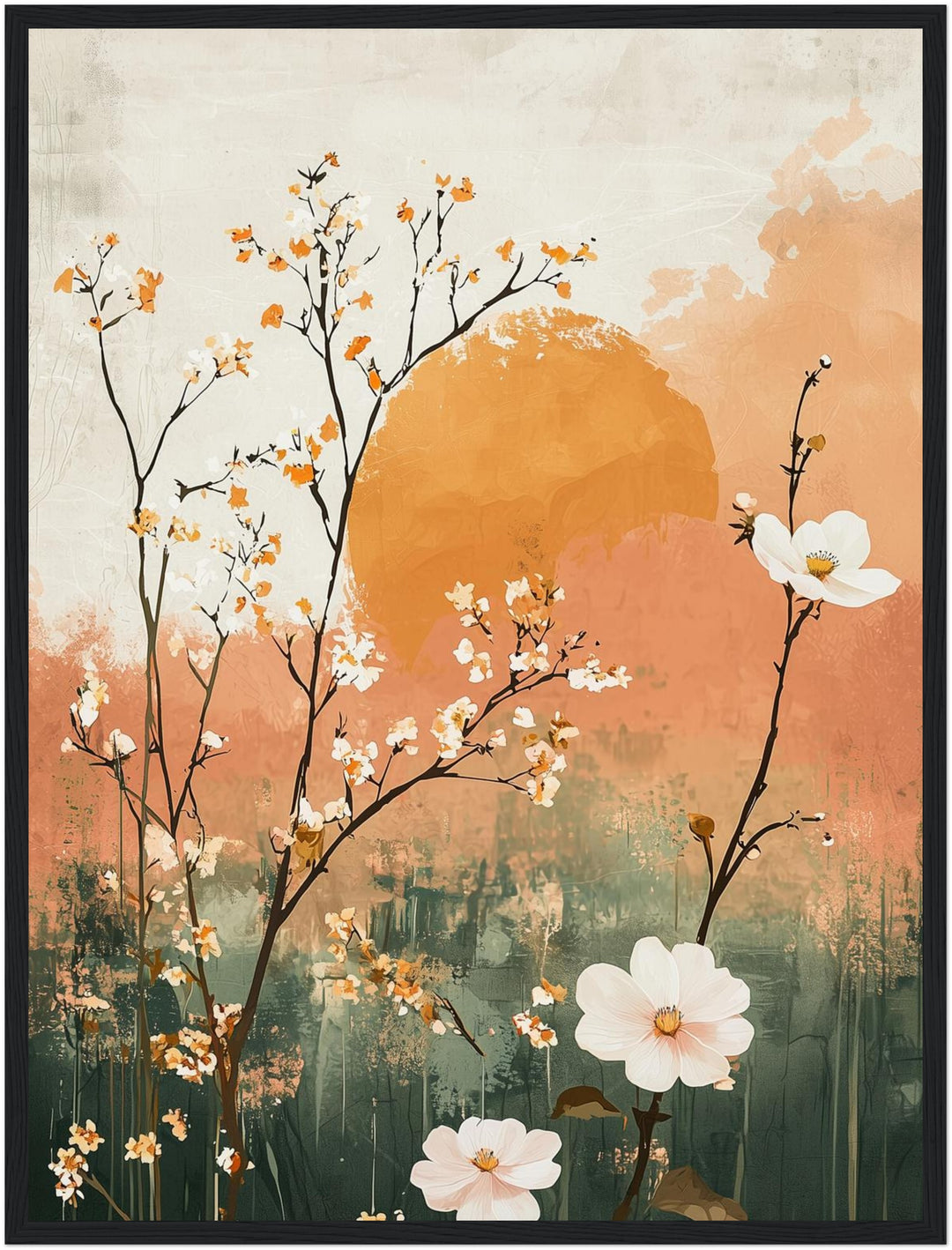 Blütenzweige Aquarell Poster Japandi – mattes Kunstdruck-Papier – Ansicht 5