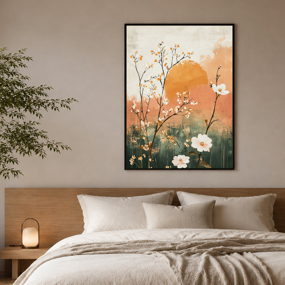 Blütenzweige Aquarell Poster Japandi – mattes Kunstdruck-Papier – Ansicht 2