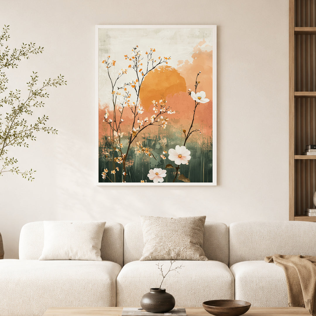 Blütenzweige Aquarell Poster Japandi – mattes Kunstdruck-Papier – Ansicht 4