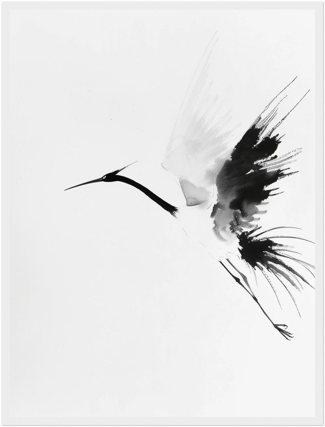 Eleganter Kranichflug Poster Japandi – mattes Kunstdruck-Papier – Ansicht 6