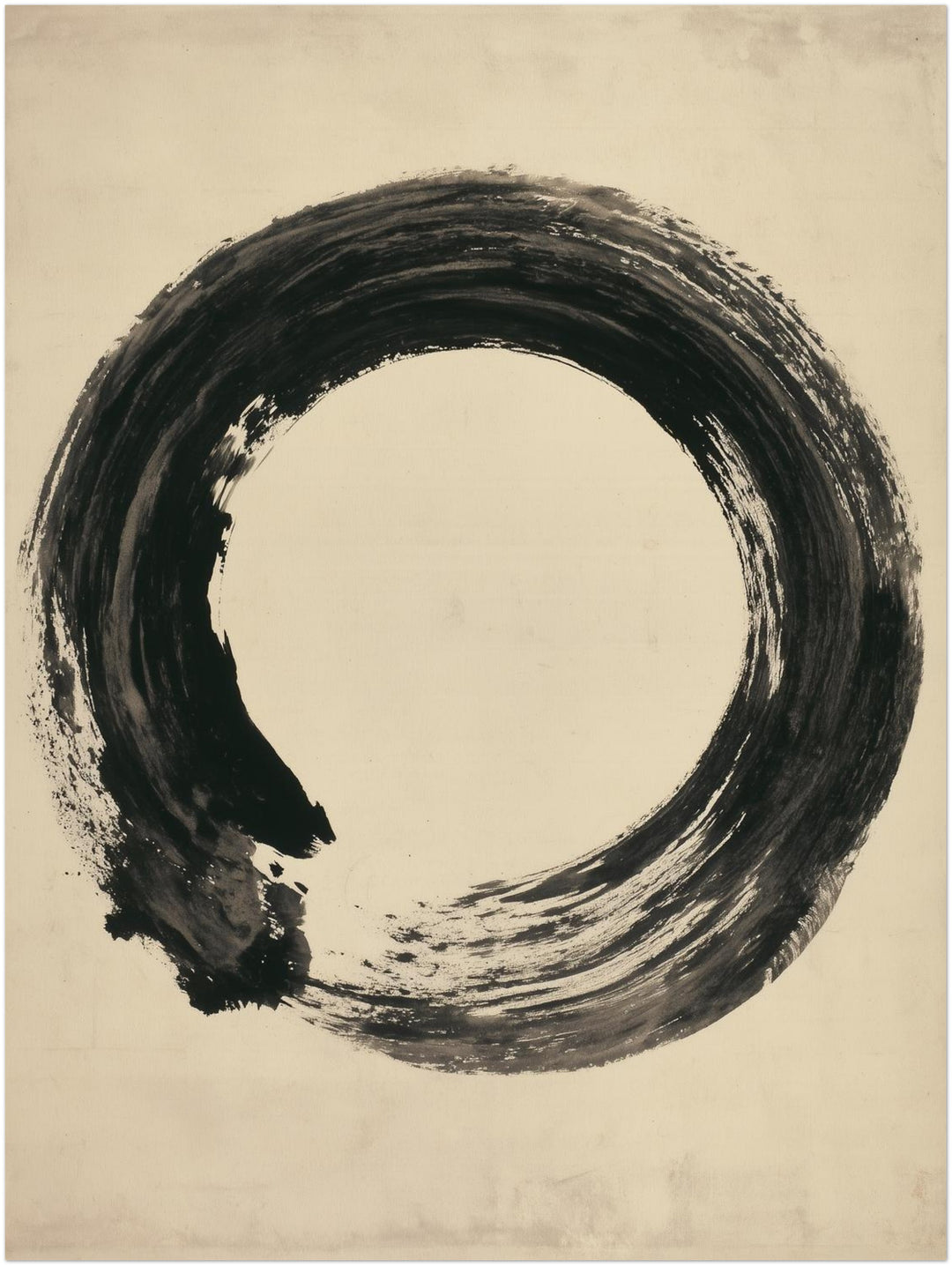 Enso Kreis in Tusche Leinwandbild – Ohne Rahmen – Produktfoto