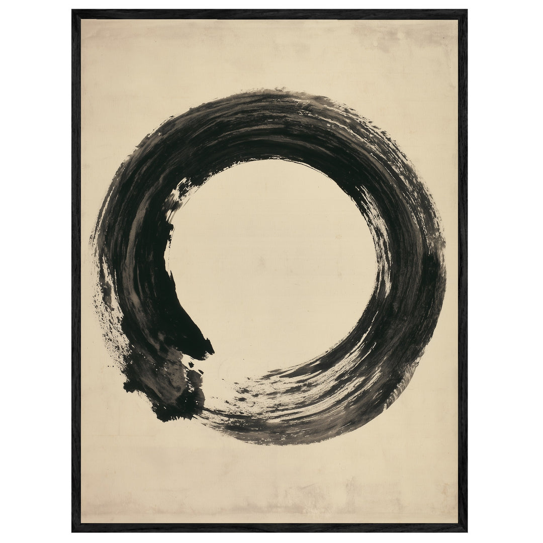 Enso Kreis in Tusche Leinwand