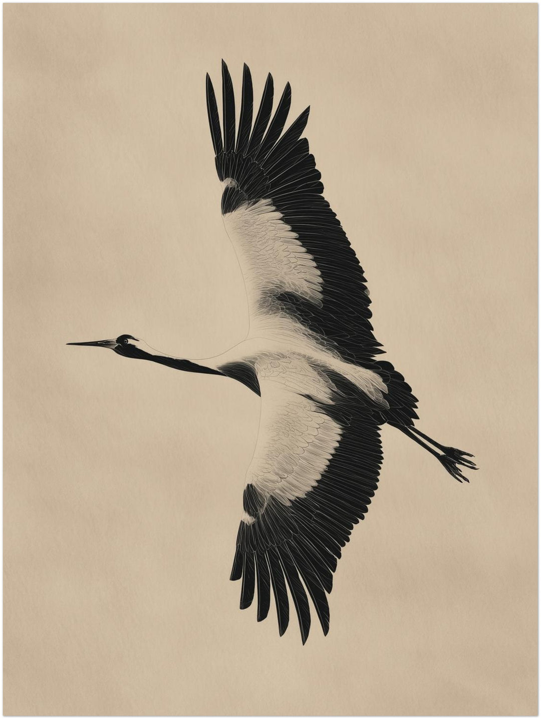 Fliegender Fischreiher abstrakt – Wandkunst