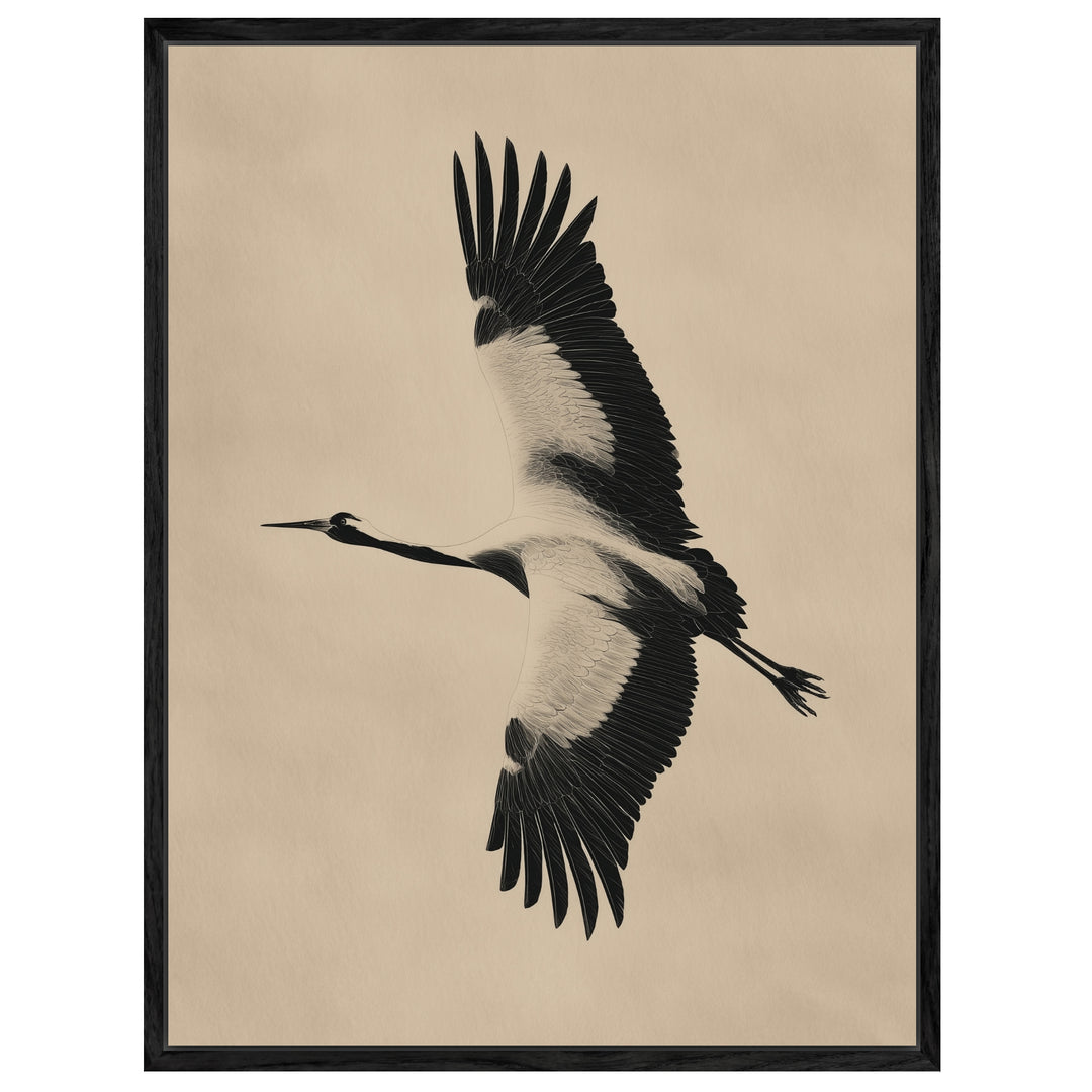 Fliegender Fischreiher Leinwandbild abstrakt – Leinwand auf Holzrahmen – Ansicht 4