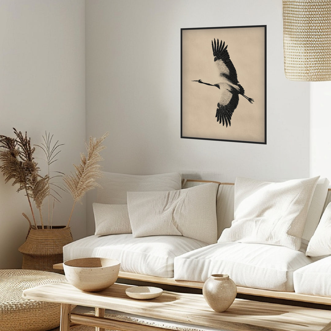 Fliegender Fischreiher Poster abstrakt – mattes Kunstdruck-Papier – Ansicht 3