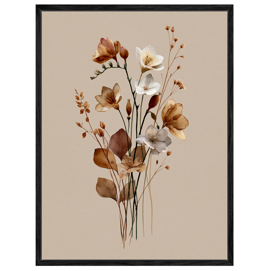 Getrocknete Wildblumen Japandi Leinwandbild – Leinwandbild