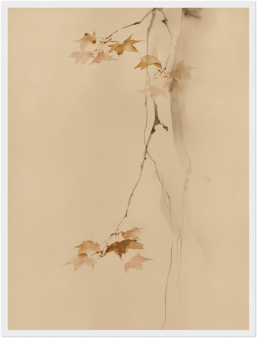 Herbstäste im Fallen Poster – Weißer Rahmen – Produktfoto