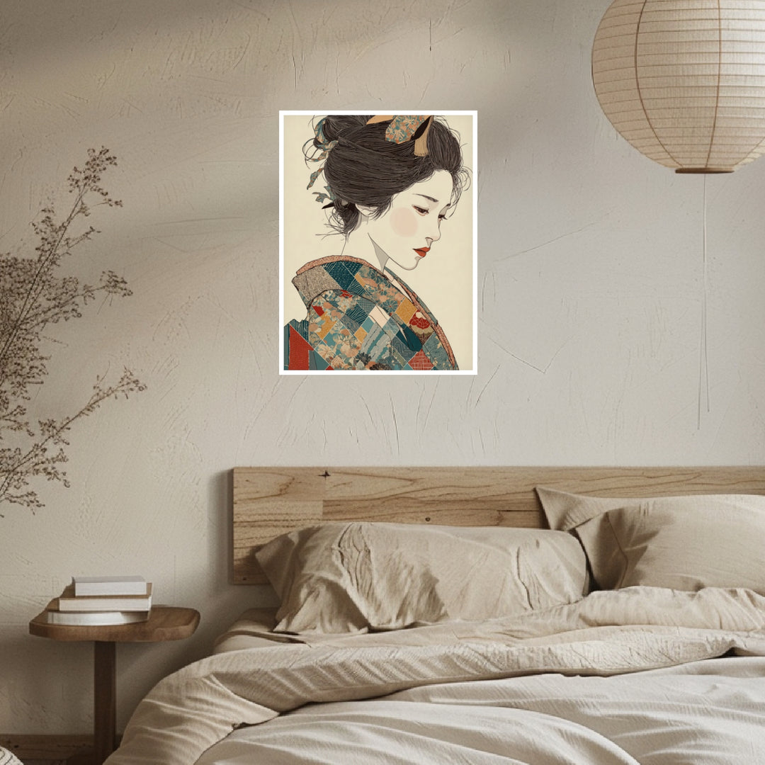 Japanische Frau im Kimono Poster Japandi – mattes Kunstdruck-Papier – Ansicht 4