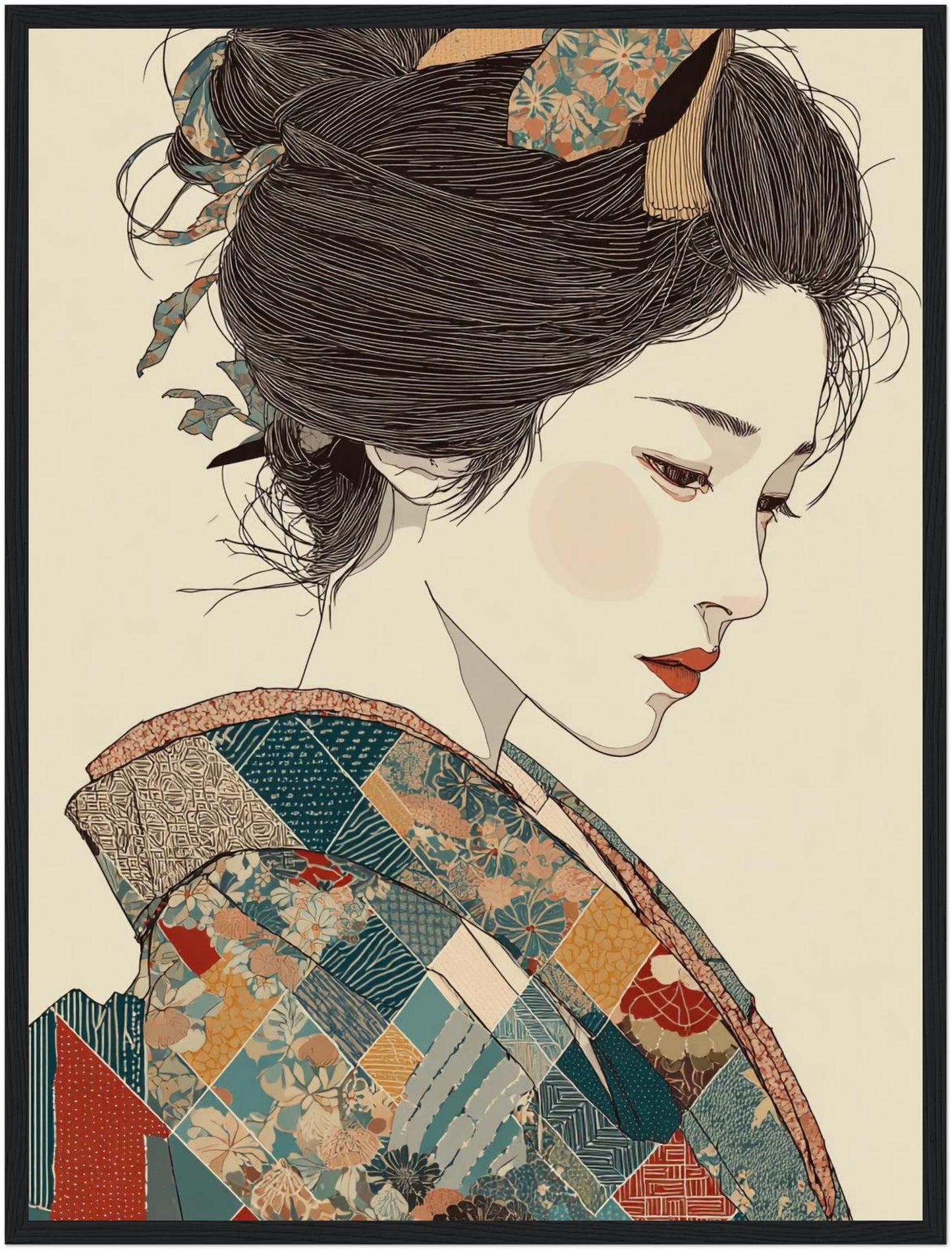 Japanische Frau im Kimono Poster
