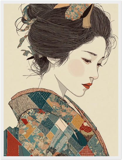 Japanische Frau im Kimono Poster