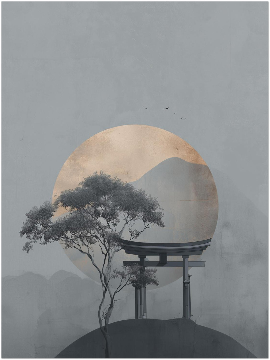 Torii im Morgennebel Leinwandbild – Ohne Rahmen – Produktfoto