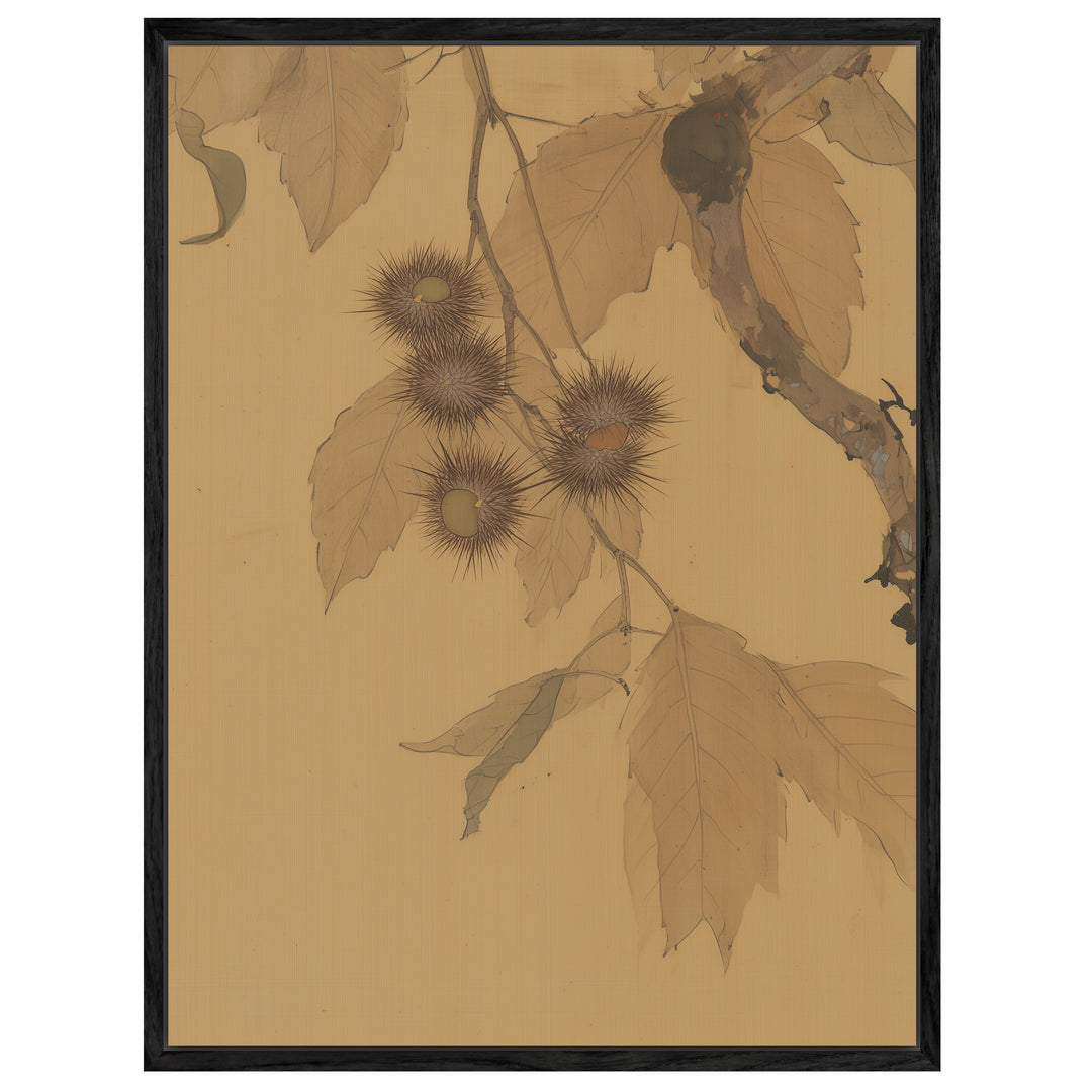Kastanien im Herbstlicht Leinwandbild – Leinwandbild