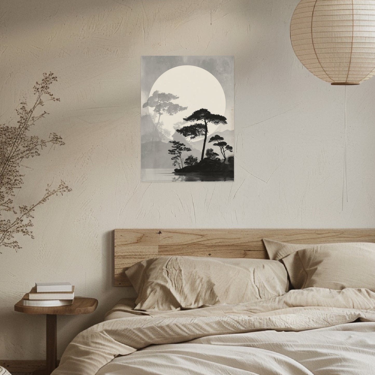 Kiefern vor Vollmond Poster